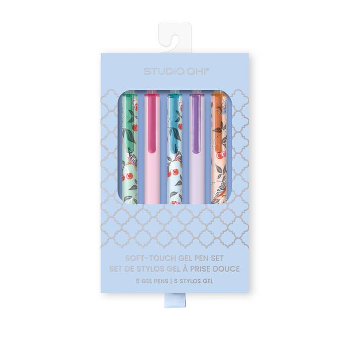 Studio Oh! - Wholesale Pen - Birds in the Cherry Tree Soft-Touch Gel Pen Set