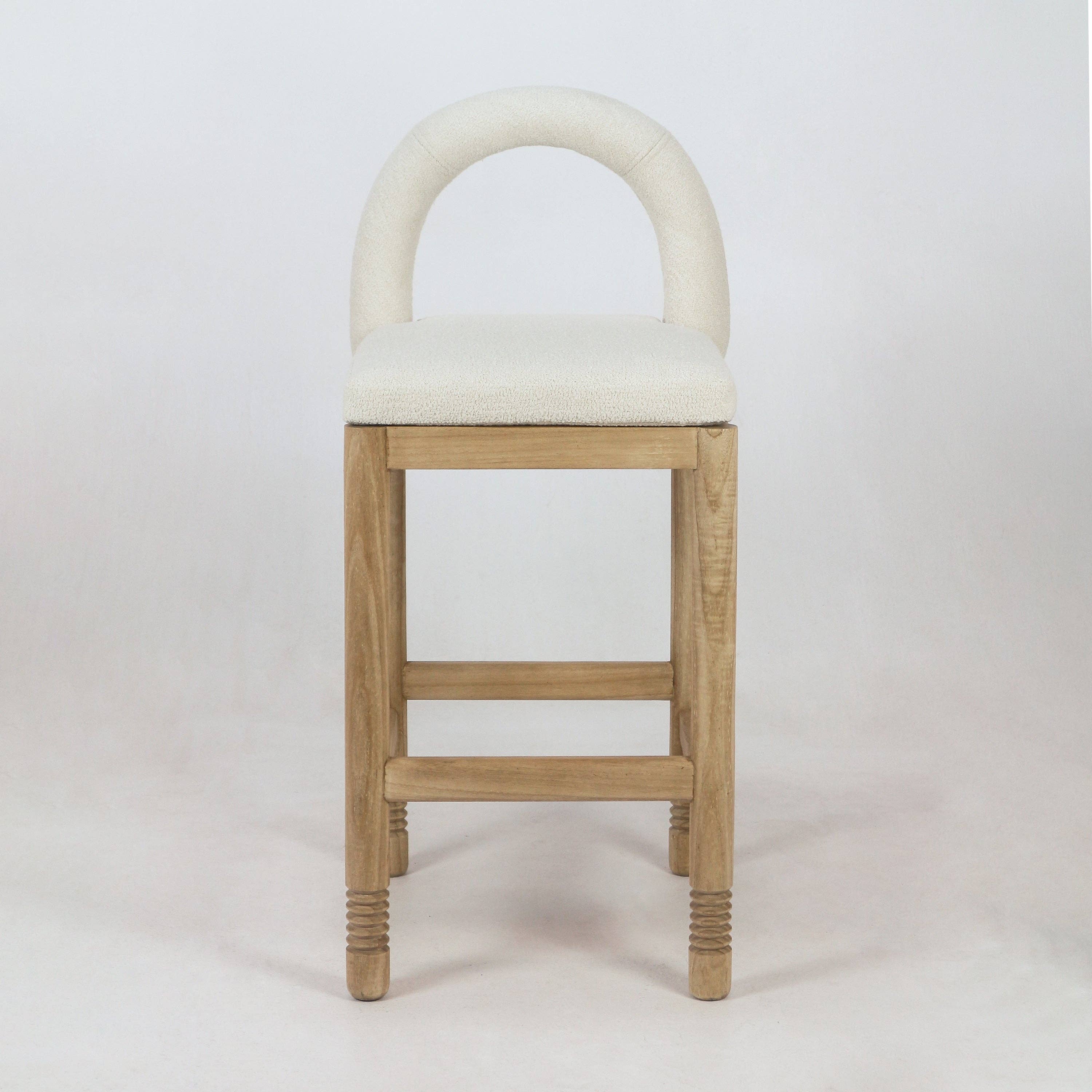 INTERIOR TONIC - Vente Tabouret - Tabouret de comptoir Heidi Teak & Boucle1