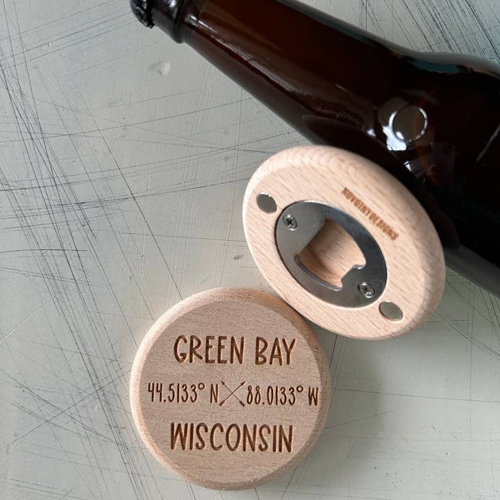 Novotny Designs - Wholesale Bottle/wine opener - Customized city coordinates wood bottle opener3