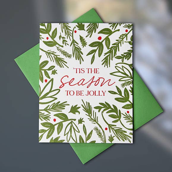 'Tis The Season Greenery Card - Doos van 6 voor wholesale door Sky of Blue Cards