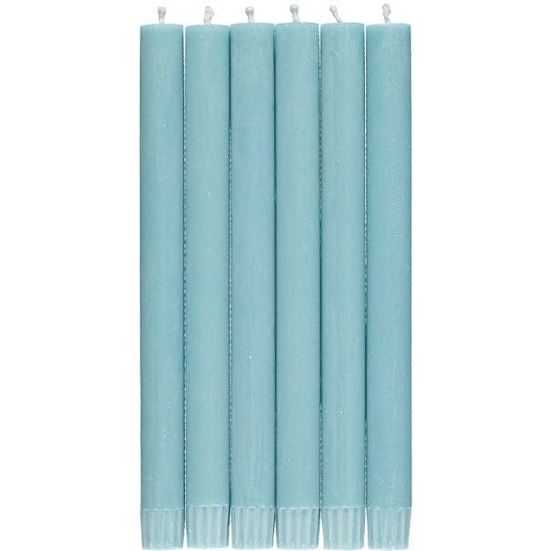 Powder Blue Eco Dinner Candles, 6 per pack for wholesale by BRITISH COLOUR STANDARD