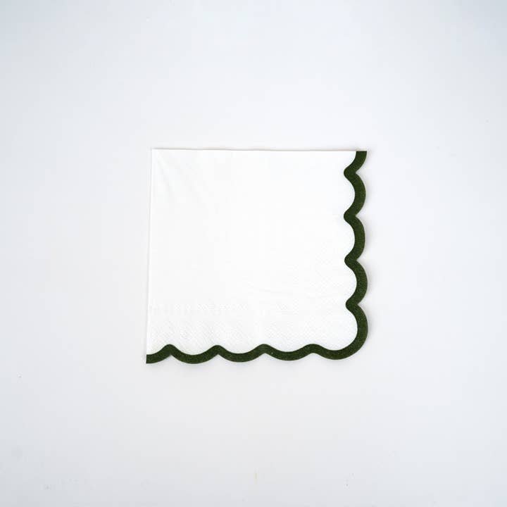 Gatherings by Curated Paperie - Wholesale Disposable Napkin - Holiday Scallop Cocktail Napkins