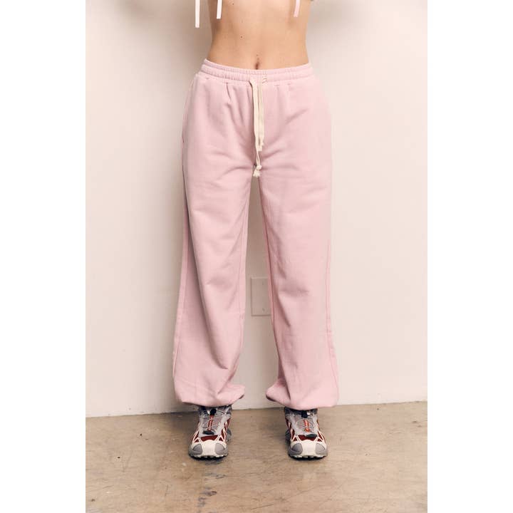 High-Waist Organic Cotton Terry Wide Leg Jogger Pants for wholesale by The Blank Lab