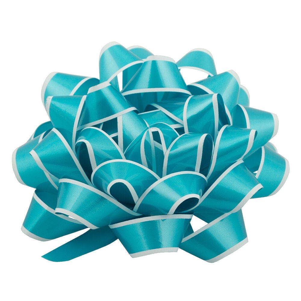 JAM PAPER - Wholesale Bow - Gift Wrapping - Gift Bows, Medium, 5 1/2 Diameter, Blue w/ White Edge, 1PK1