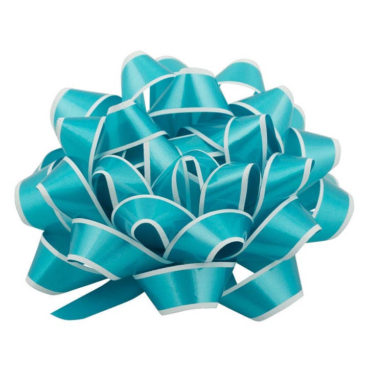 JAM PAPER - Wholesale Bow - Gift Wrapping - Gift Bows, Medium, 5 1/2 Diameter, Blue w/ White Edge, 1PK1