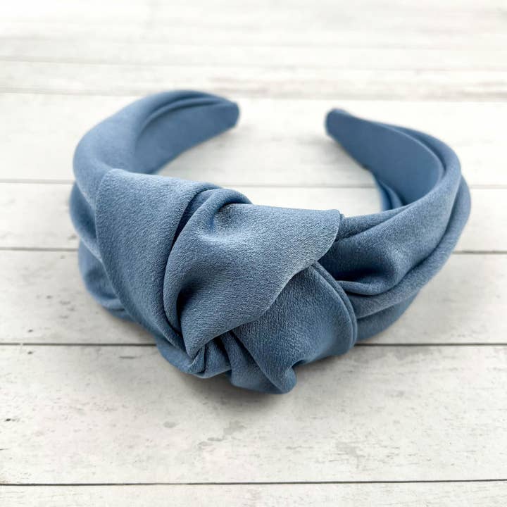 SoapElenGlen - Wholesale Fashion Headband - Women's - Solid Satin Wide Headband, Knotted Headband5