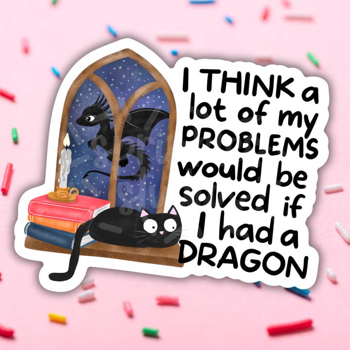 Dragons Solve Problems Vinyl Sticker for wholesale by Sprinkles Studios
