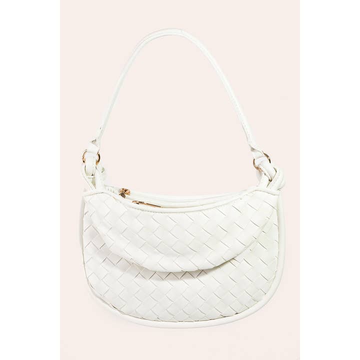 Anarchy Street – wholesale Axelremsväska – Dam – Läderväska med korgflätning i halvmåneform7