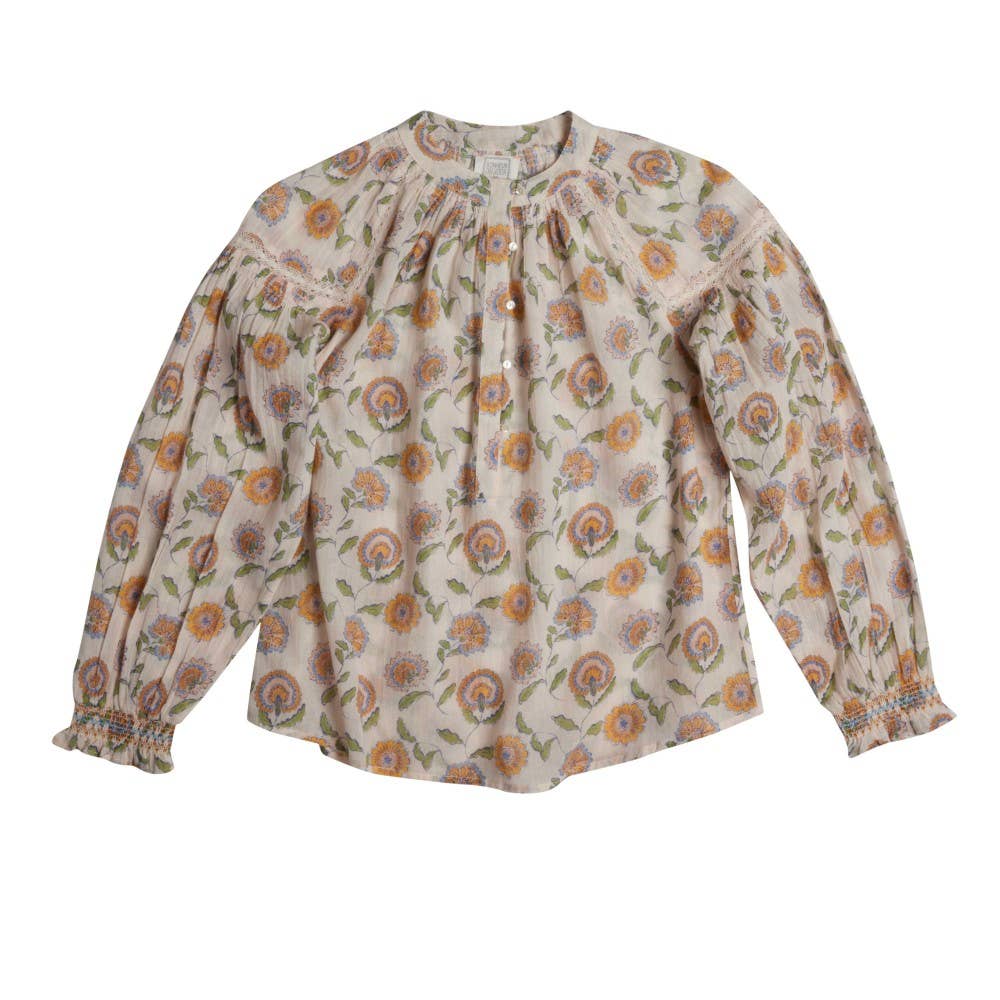 Bonheur du Jour - Wholesale Blouse - Women's - Noura Women's Blouse - Pink Flowers0
