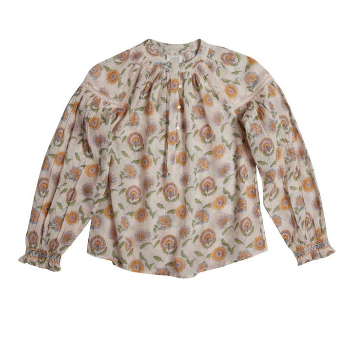 Noura Women's Blouse - Pink Flowers for wholesale by Bonheur du Jour