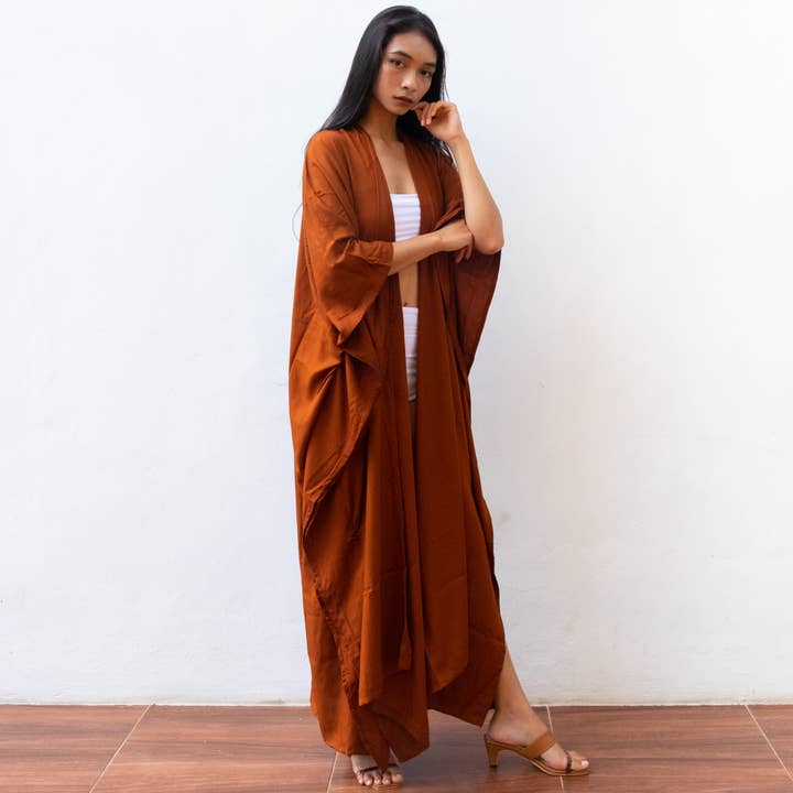 Bali Harvest - Wholesale Swim Cover Up - Women's - Rayon Kimono Cover Up (Copper) - Bikini Outer Beach Sun Robe
