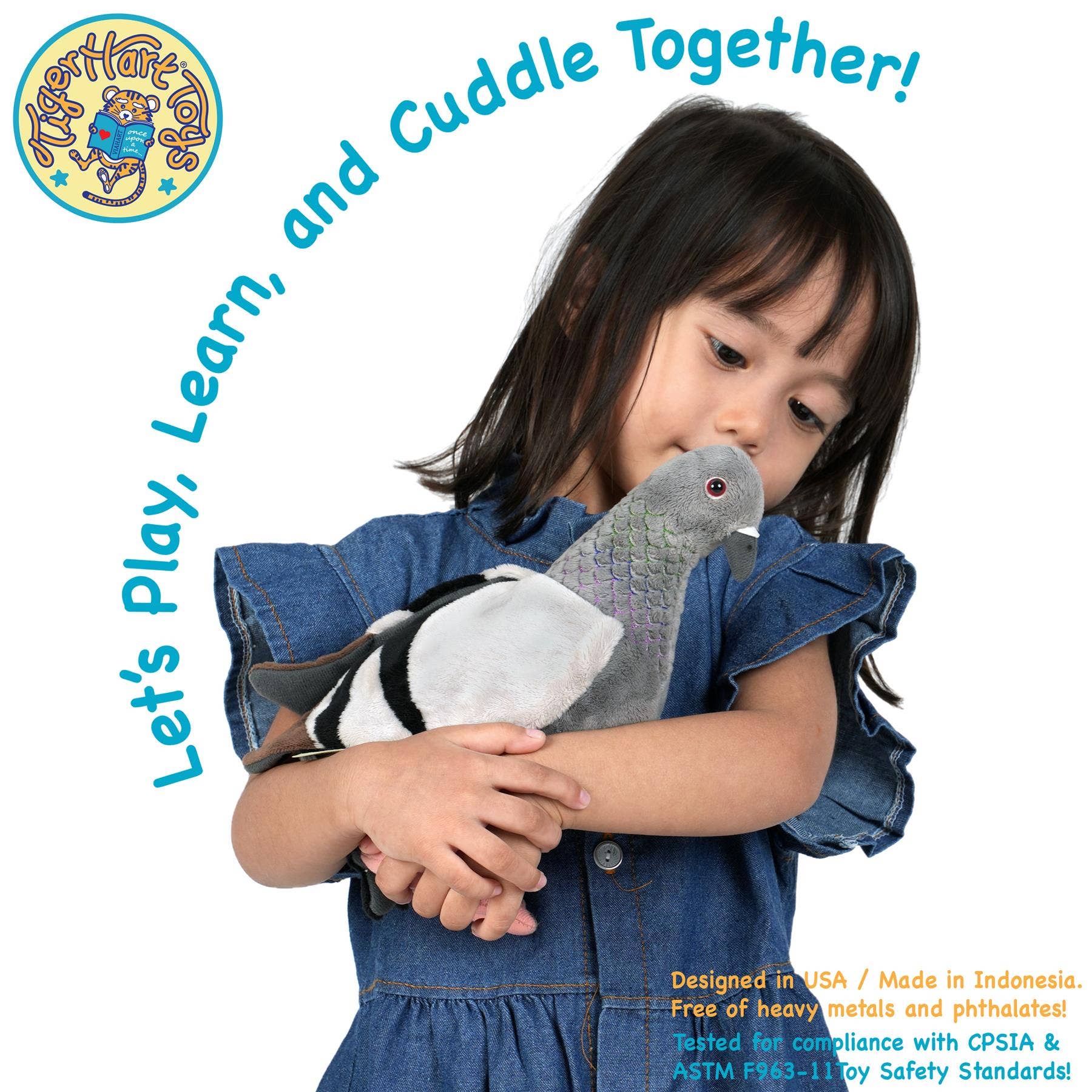 VIAHART Toy Co. - Vente Peluche – enfant et bébé - Pepper Le Pigeon - Peluche Oiseau de 21,5 cm2