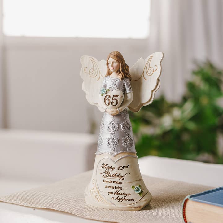 Pavilion – wholesale Decorative figurine – 65th Birthday - 6" Angel Holding Heart1