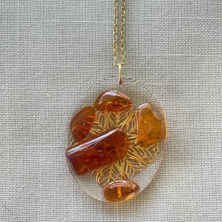 Baltic Amber Gold Snowflake for wholesale by Retro Ruby Jewels