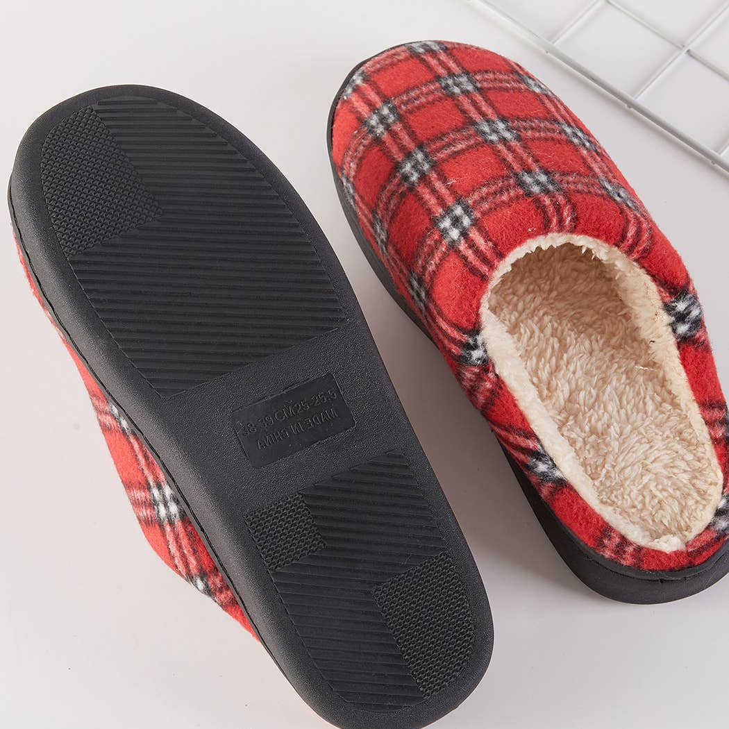 Fashion City - Wholesale Slippers - Women's - Christmas Check Pattern indoor slipper1