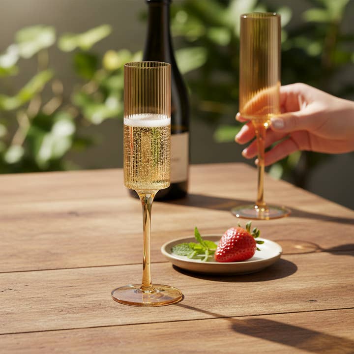 Kadra Kitchenware – Engroshandel Champagneglas – Vikko - Dekoration, Malibu, Riflet Champagneglas, Rav, 7 Oz1