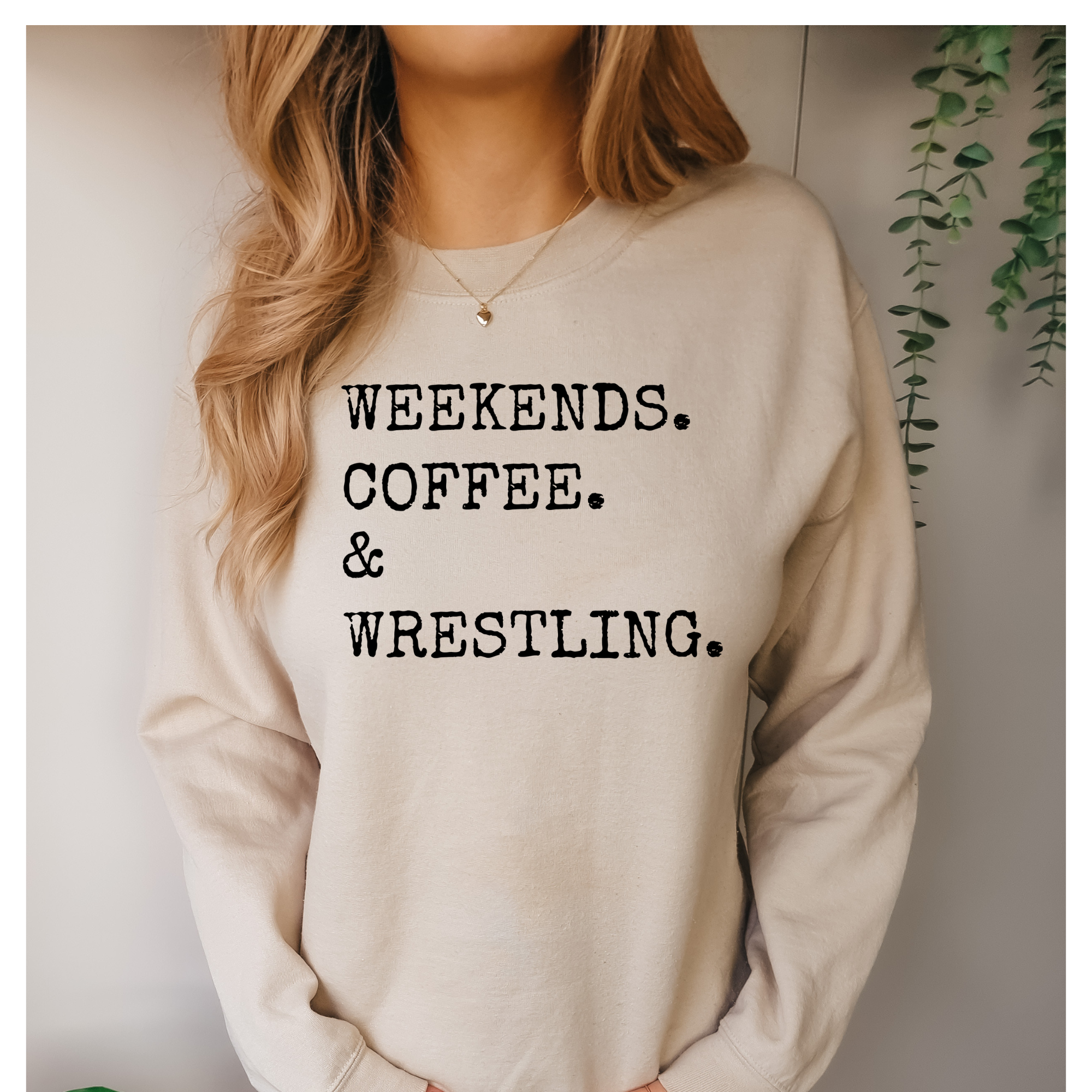 ZZ Threadz – wholesale Graphic sweatshirt – Women’s – Weekends, Coffee, & Wrestling Sweatshirt1