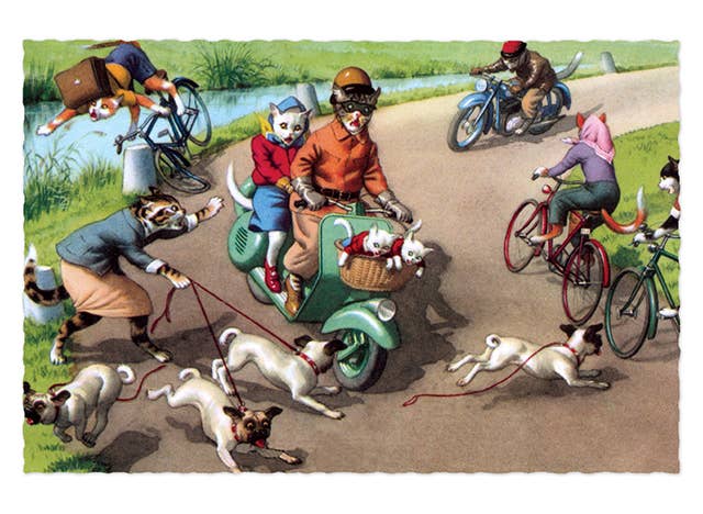 Laughing Elephant - Wholesale Postcard - Delightfully Dressed Cats - Everyday Boxed Postcards30