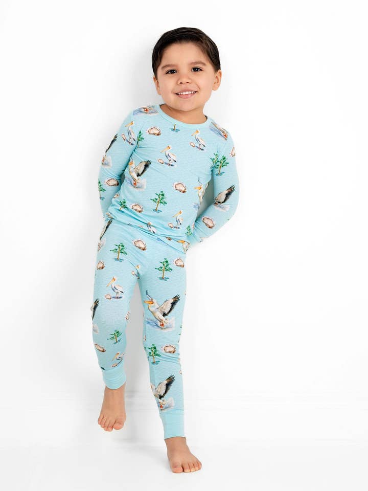 Conjunto largo de dos piezas de bambú Perlas y Pelícanos para venta al por mayor de Pearls & Pelicans