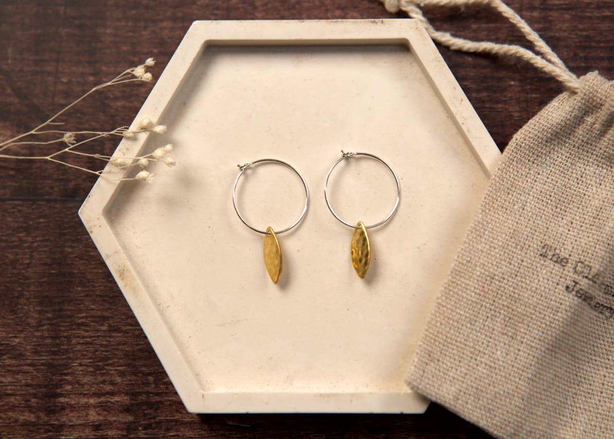 The Old Farmhouse Jewellery – wholesale Dangle earrings – Small Brass Earrings, sterling silver, brass charm, dainty8