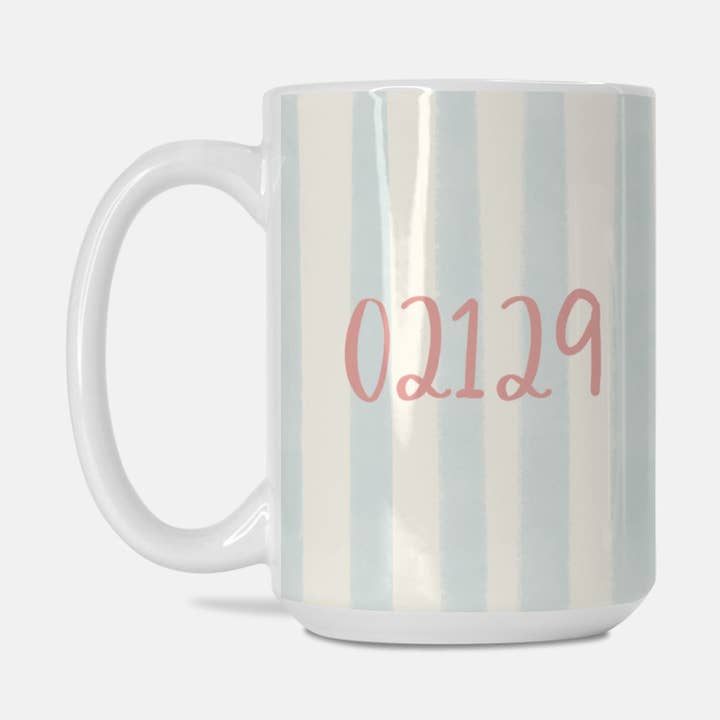 Charlestown Zip Code Boardwalk Stripe Mug for wholesale by Palm Prints