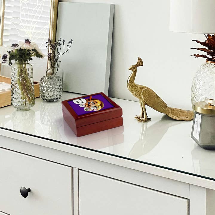 3dRose – wholesale Jewellery box/organiser – 3dRose, Purple Cute Happy Hannukah cartoon jewish donuts - for channukah - chanukah - hanukah - doughnuts, Jewelry Box5