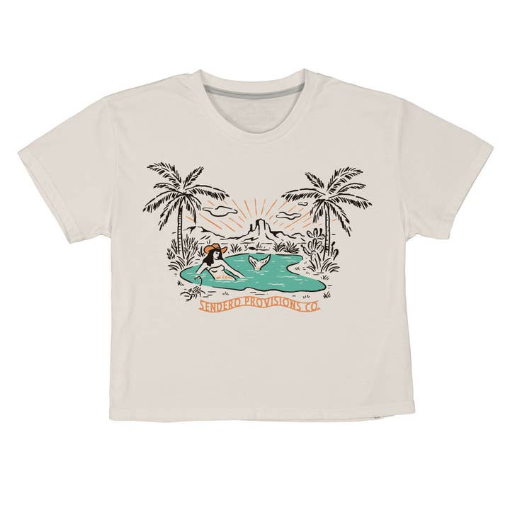 Sendero Provisions Company - Wholesale Screen Printed T-Shirt - Women's - Mirage Crop Tee1