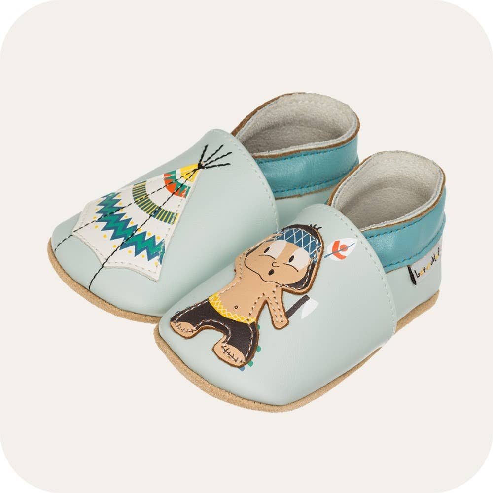 LAIT ET MIEL - Vendita all'ingrosso Pantofole - Neonati - Pantofole in pelle per bambini - modello Indian