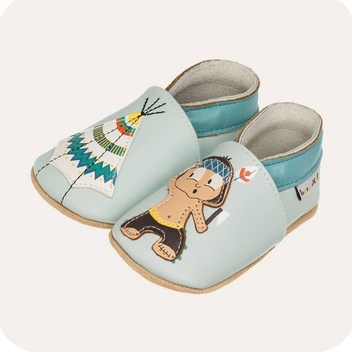 Baby leather slippers - Indian for wholesale by LAIT ET MIEL