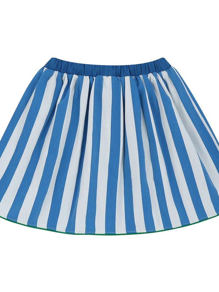 ToTo Heros - Wholesale Skirt - Kids - Blue Striped Pleated Skirt1