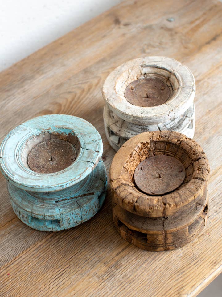 Reclaimed Seed Extractor Candlestick Holder for wholesale by The India Shop