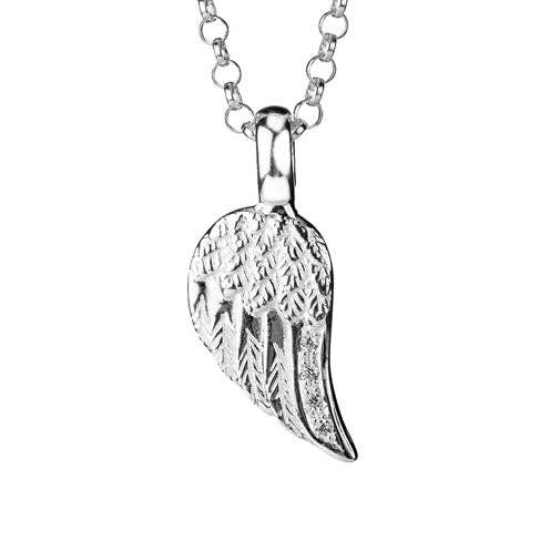 Fly with Me wing pendant in silver with zirconia pavee for wholesale by Heartbreaker designd by Drachenfels