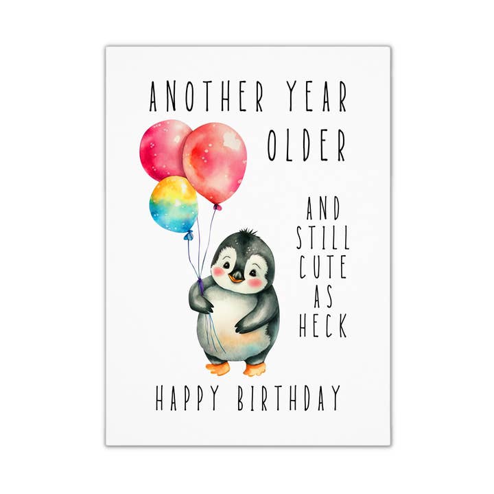 Unique Funny Birthday Card - Penguin for wholesale by Smirk & Scribble