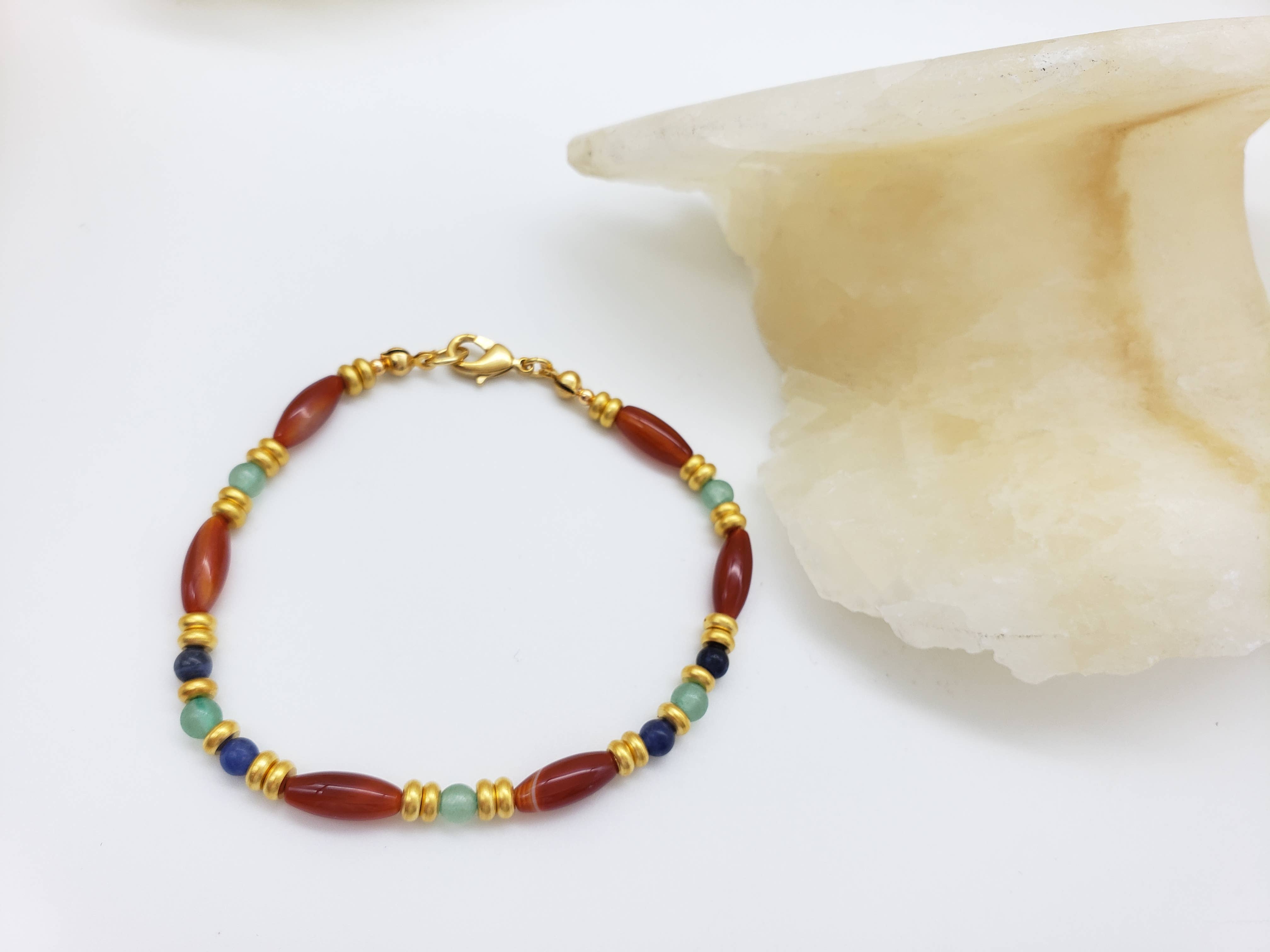 Discoveries, Inc. - Wholesale Beaded Bracelet - Cleopatra Carnelian Beaded Bracelet - Egyptian Inspired1