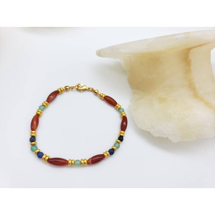 Discoveries, Inc. – wholesale Beaded bracelet – Cleopatra Carnelian Beaded Bracelet - Egyptian Inspired1