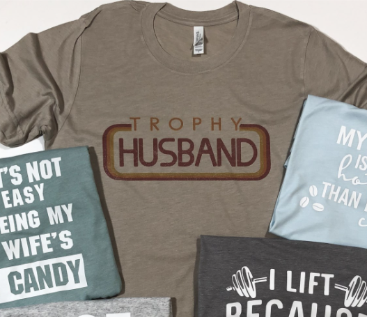 Peach Closet - Wholesale Screen Printed T-Shirt - Men's - Trophy Husband Tee0