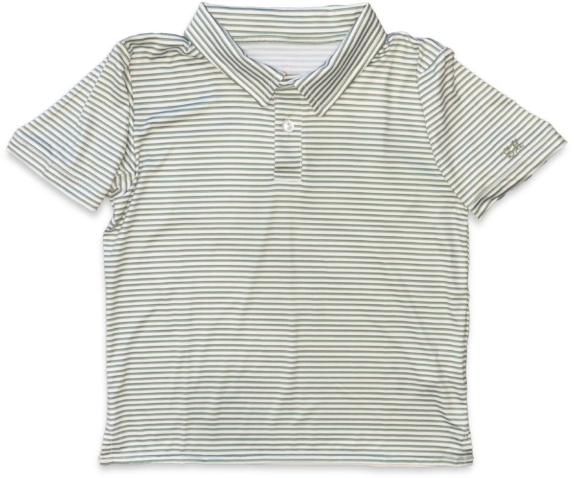 Sun House Children's - Wholesale Shirt - Kids - Athletic Polo in French Ticking4