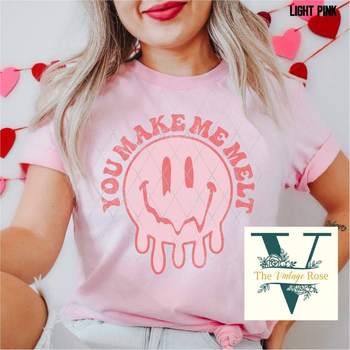You Make Me Melt T-shirt met grafische print voor wholesale door The Vintage Rose