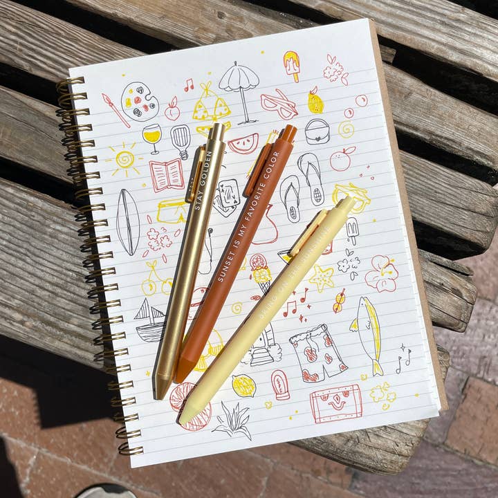 Ruff House Print Shop - Wholesale Pen - Sunshine Jotter Gel Pen: Set of 32