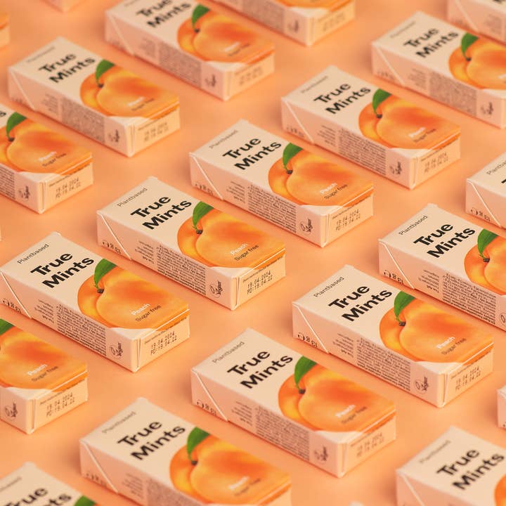 Gourmandise - Wholesale Mints - Plastic free mints Peach flavour True Mints6