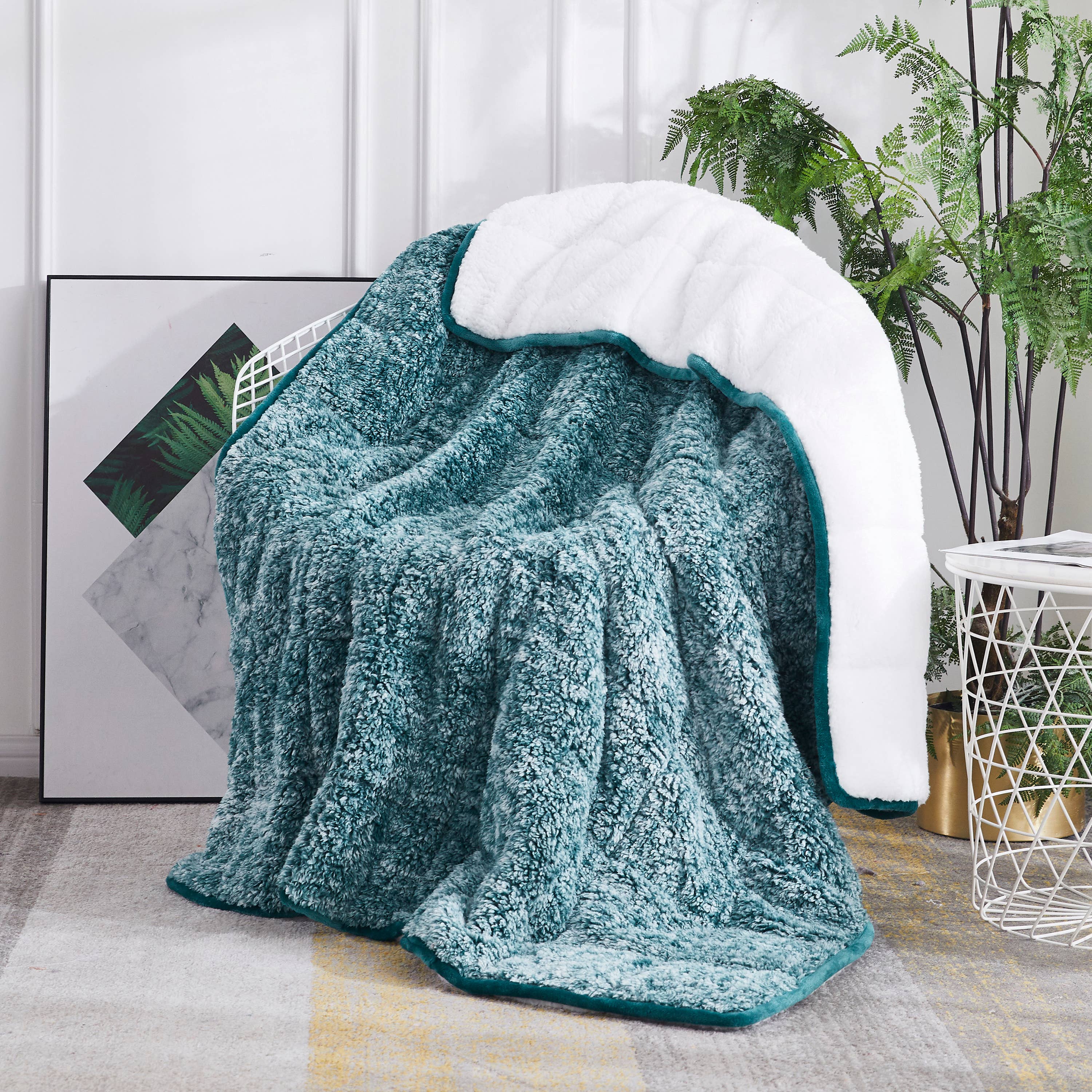 Sutton Home Fashions LLC – Manta para sofá por atacado – Cobertor de lance ponderado Teddy Sherpa15