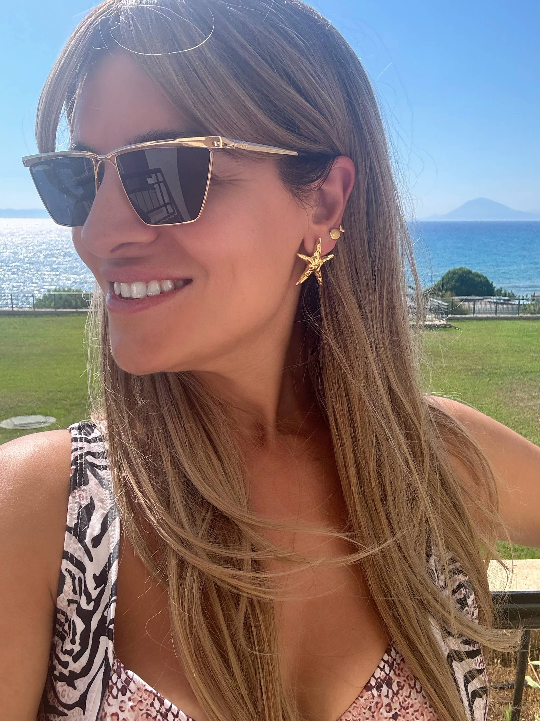 Christina Christi - Wholesale Dangle Earrings - Gold Beach Earrings, Starfish Earrings, Gold Earrings, Summe1