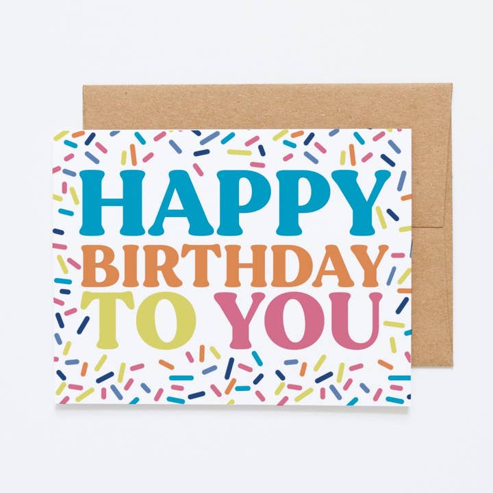 Tillykke med fødselsdagen til dig kort - Sprinkles fødselsdagskort for engroshandel hos Karla-Maria Creativo