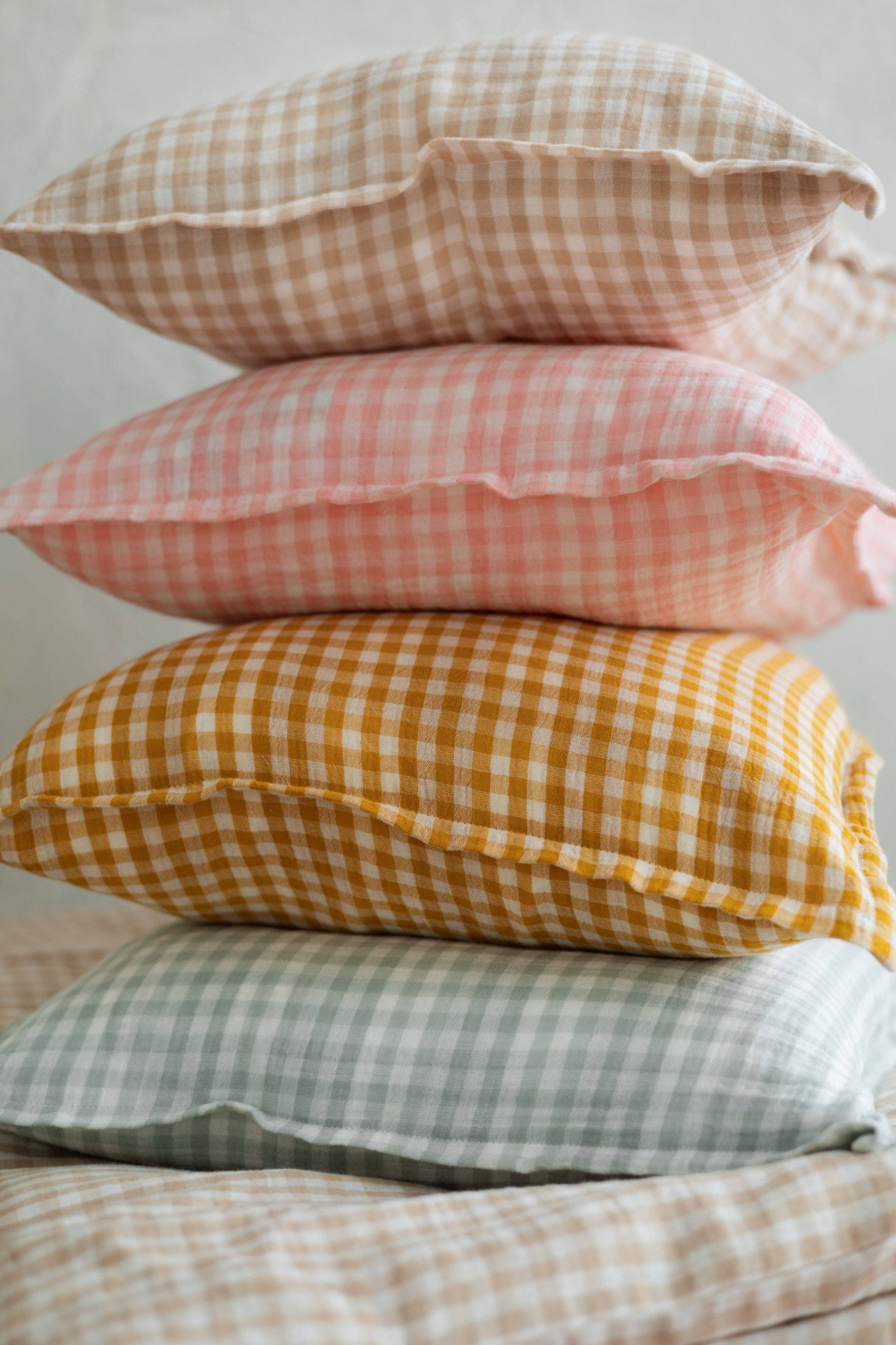 TISU – wholesale Sängkläder - Barn och baby – TISU barns påslakan och örngott i rosa rutig muslin5