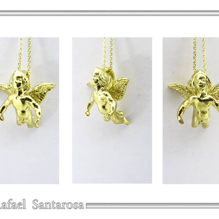 Amor Baby Engel Anhänger Sterling Silber 18k goldgefüllt für den Großhandel von RAFAEL SANTAROSA