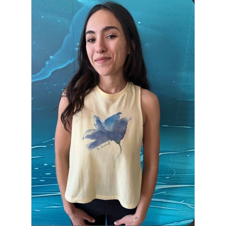 SEJA VOCÊ MESMA Top Curto de Alças Cruzadas por atacado de Blue Mermaid Art