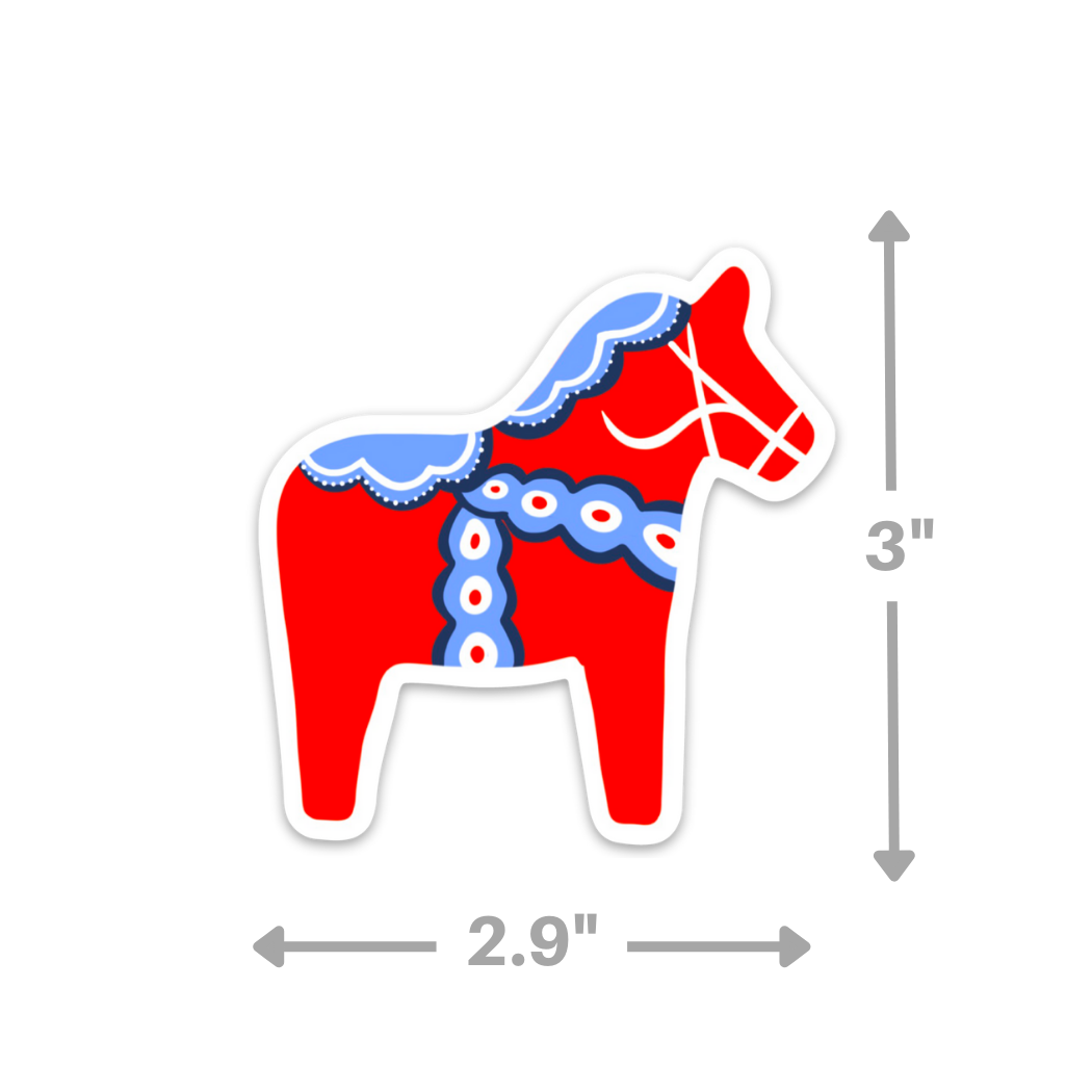 Kevin & Kaia - Wholesale Sticker - Swedish Dala Horse - Sticker1