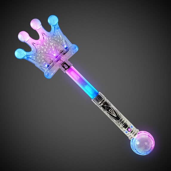 LED Light Up Silver Crown Wand Toy for wholesale by Windy City Novelties