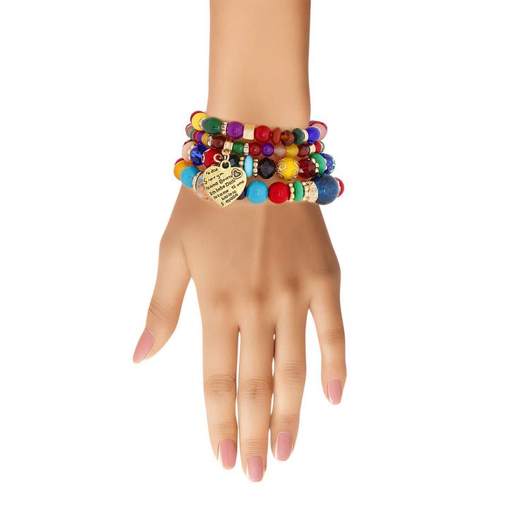 Bracelets d'amour en verre Rainbow Stone pour la vente par PinktownUSA