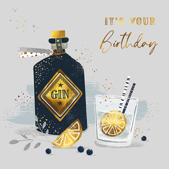 Piccadilly Greetings – wholesale Birthday card – Birthday Card, Birthday, Gin Bottle0